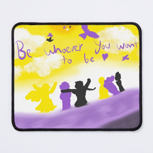 Item preview, Non-binary pride sunset silhouette landscape  designed and sold by Swirling_UniverseShop.