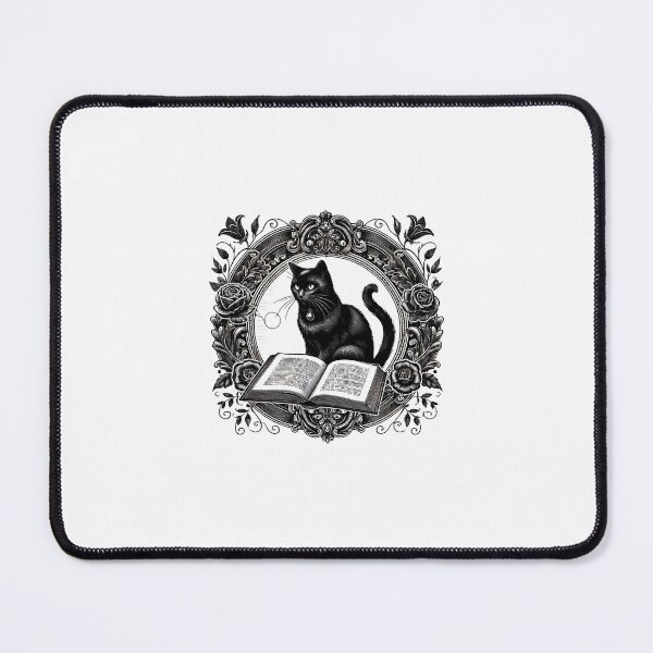 Item preview, Enigmatic Black Cat in a Vintage Ornate Frame designed and sold by MadMotoArt.
