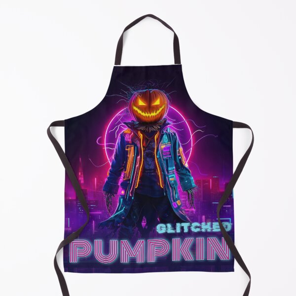 Item preview, Glitched Pumpkin Cyberpunk Neon Halloween Poster designed and sold by STITCHDROID.