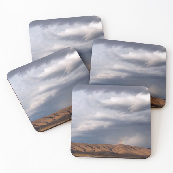 Item preview, Rainbow with diagonal clouds over mountains designed and sold by lisavonbiela.