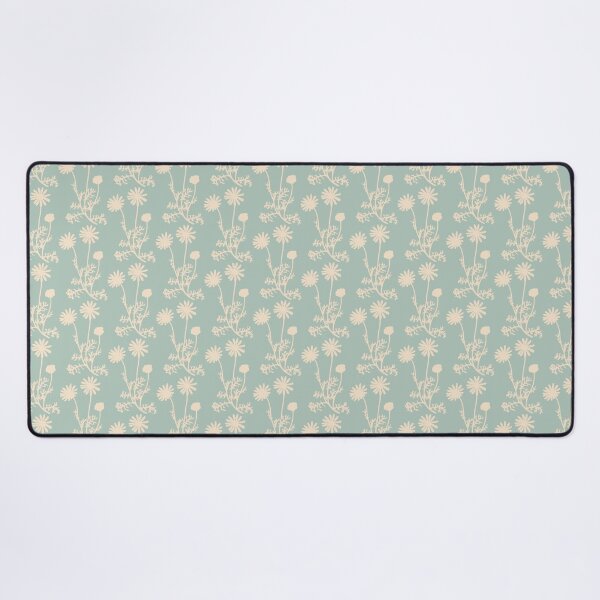 Item preview, Floral Botanical Wild Daisies Pattern in Light Celadon Blue-Green and Cream designed and sold by kierkegaard.