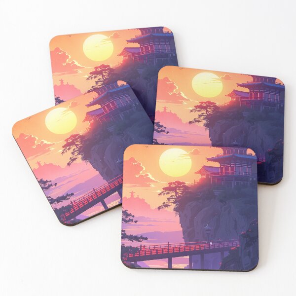 Item preview, Sunset at the temple on the mountain designed and sold by Kaleido-1.