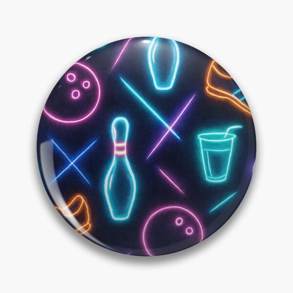 Artikelvorschau, leuchtendes Neon-Bowling-Muster auf schwarzem Samt entworfen und verkauft von Kristylynn757.
