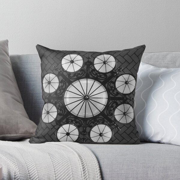 Ellis Island Chandelier in the Registry Hall Throw Pillow