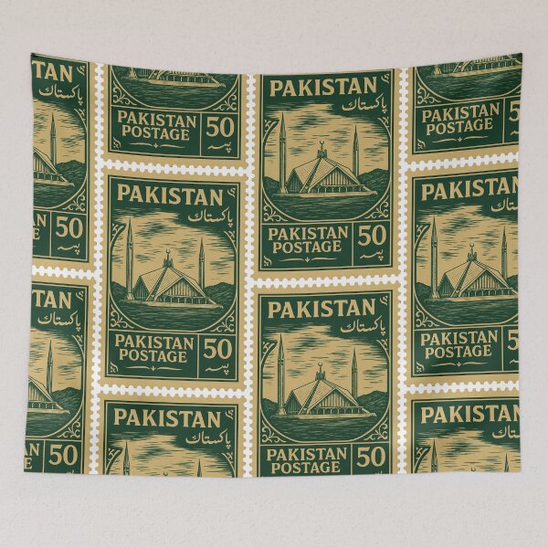 Item preview, Vintage Pakistan Stamp – Faisal Mosque Islamabad Design designed and sold by Travellerz.