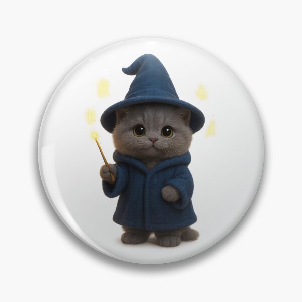 Item preview, Cute Wizard Cat - Adorable Grey British Shorthair Magical Kitten Art designed and sold by Moons Studio.