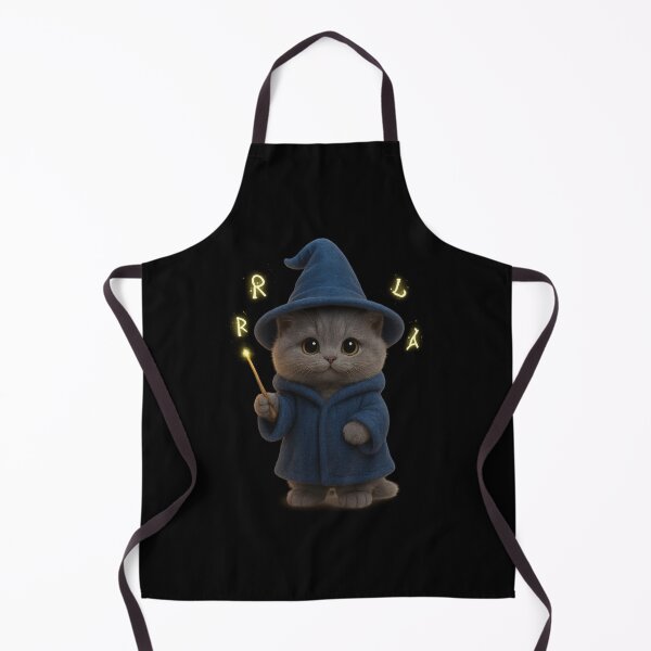Item preview, Cute Wizard Cat - Adorable Grey British Shorthair Magical Kitten Art designed and sold by Moons Studio.