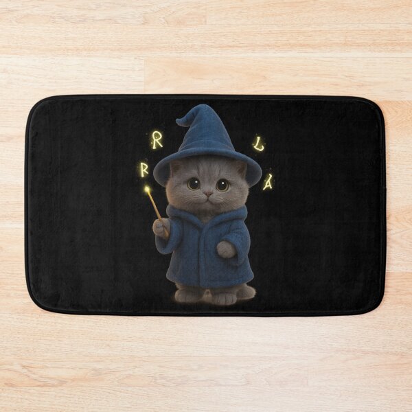 Item preview, Cute Wizard Cat - Adorable Grey British Shorthair Magical Kitten Art designed and sold by Moons Studio.