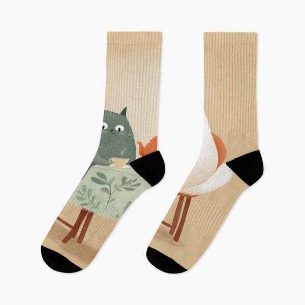 Item preview, Minimalist Cats Having Tea designed and sold by Rtymer.