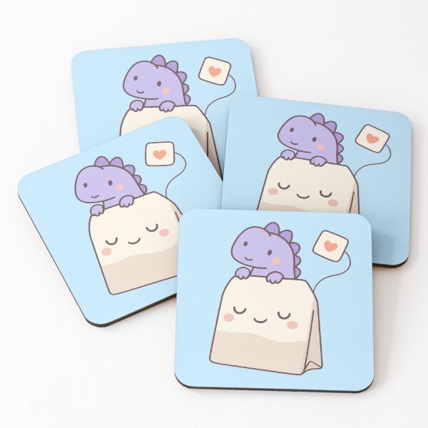 Item preview, tiny dino peeking out teabag designed and sold by Yuki Shop.