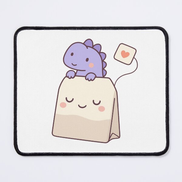 Item preview, tiny dino peeking out teabag designed and sold by Yuki Shop.