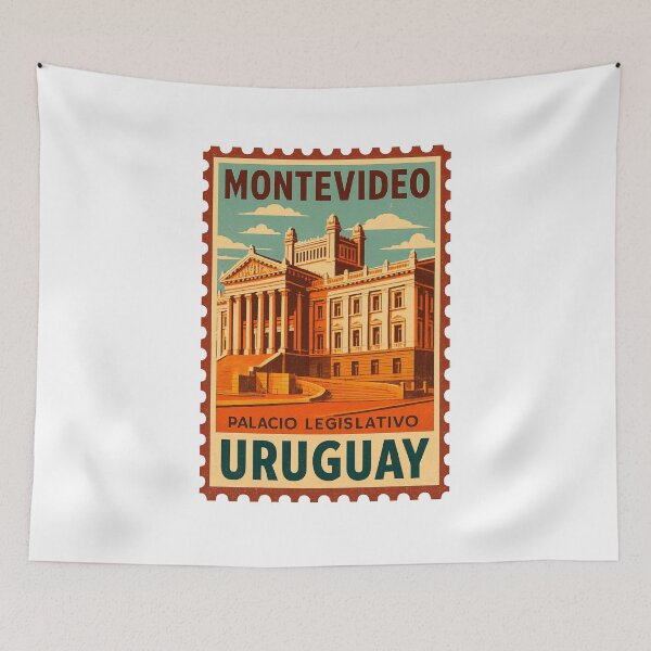 Item preview, Montevideo Legislative Palace Vintage Postage Stamp Uruguay designed and sold by CleanQuotes.