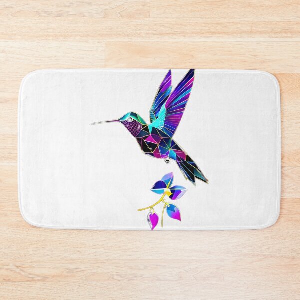 Item preview, Geometric Neon Hummingbird – Vibrant Line Art Bird with Dark Floral Accent designed and sold by Naturalite19.
