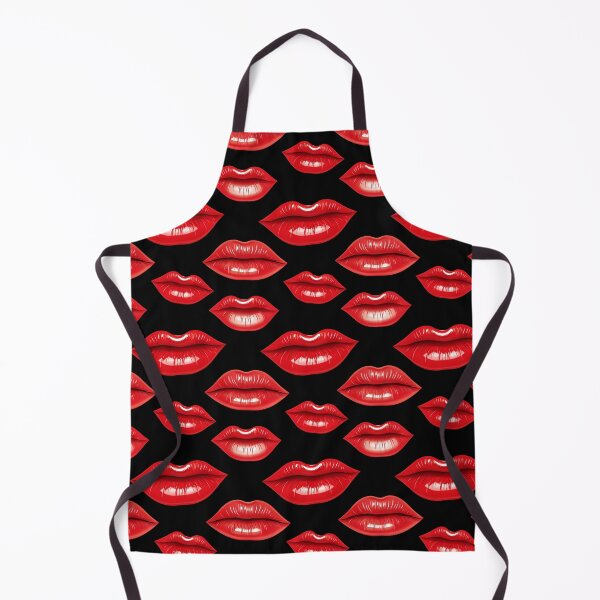 Item preview, Red Lipstick Pattern on Black designed and sold by Eclectic Monkey.