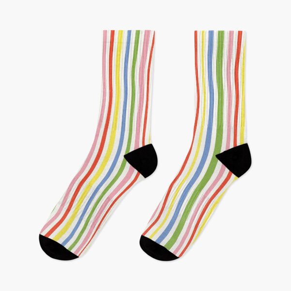 Item preview, Rainbow Pop Candy Stripes - Multicolor Vertical Lines on Cream designed and sold by trajeado14.