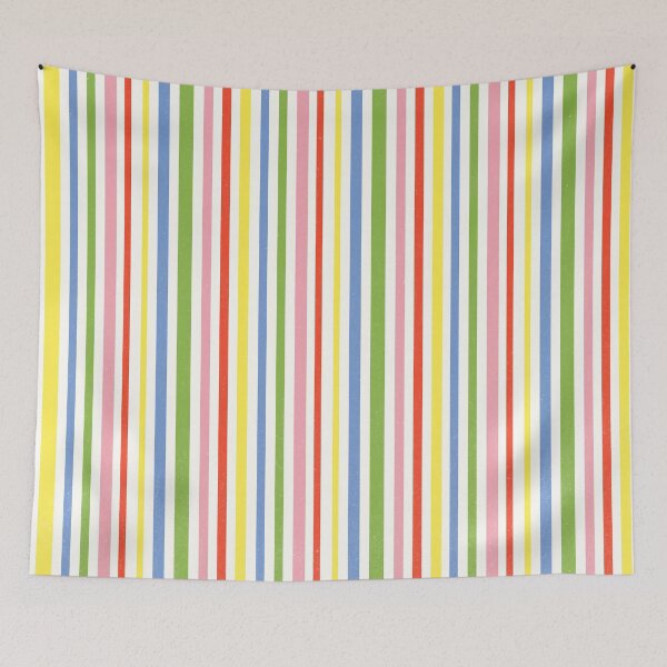 Item preview, Rainbow Pop Candy Stripes - Multicolor Vertical Lines on Cream designed and sold by trajeado14.