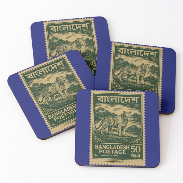 Item preview, Vintage Bangladesh Stamp – Bengal Tiger & Sundarbans Design designed and sold by Travellerz.