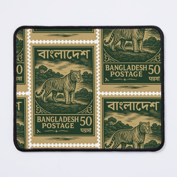 Item preview, Vintage Bangladesh Stamp – Bengal Tiger & Sundarbans Design designed and sold by Travellerz.