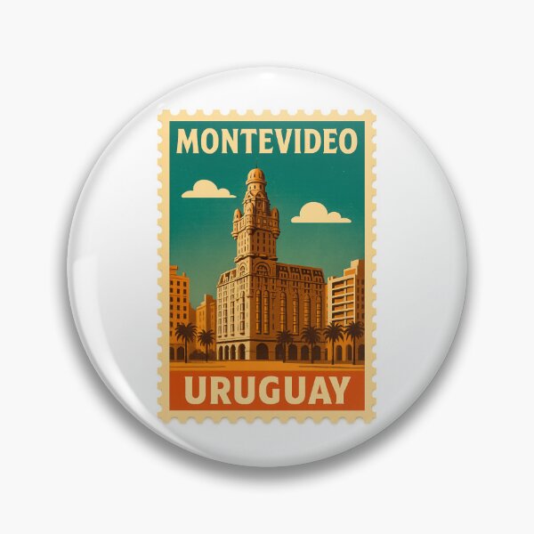 Artikelvorschau, Montevideo Palacio Salvo Vintage Briefmarke Illustration entworfen und verkauft von CleanQuotes.