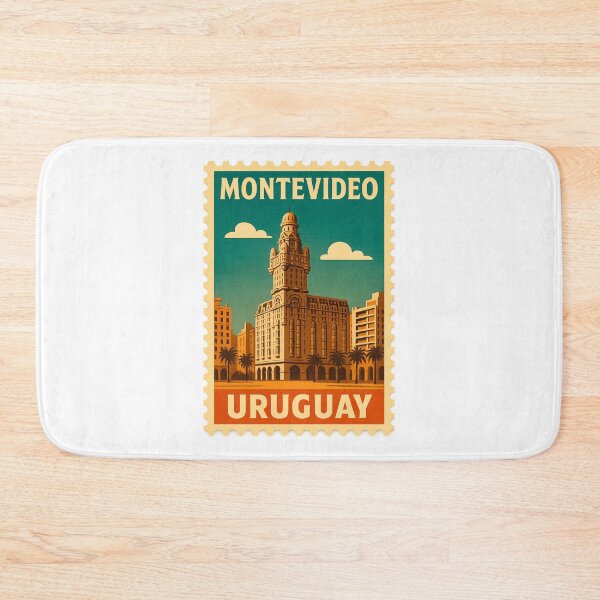 Item preview, Montevideo Palacio Salvo Vintage Postage Stamp Illustration designed and sold by CleanQuotes.