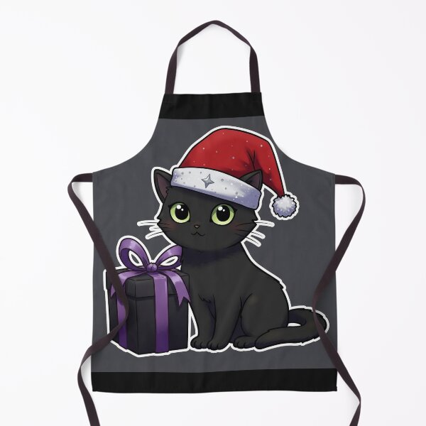 Item preview, Cute Black Cat in Gothic Santa Hat – Dark Holiday Charm designed and sold by DelyCada.