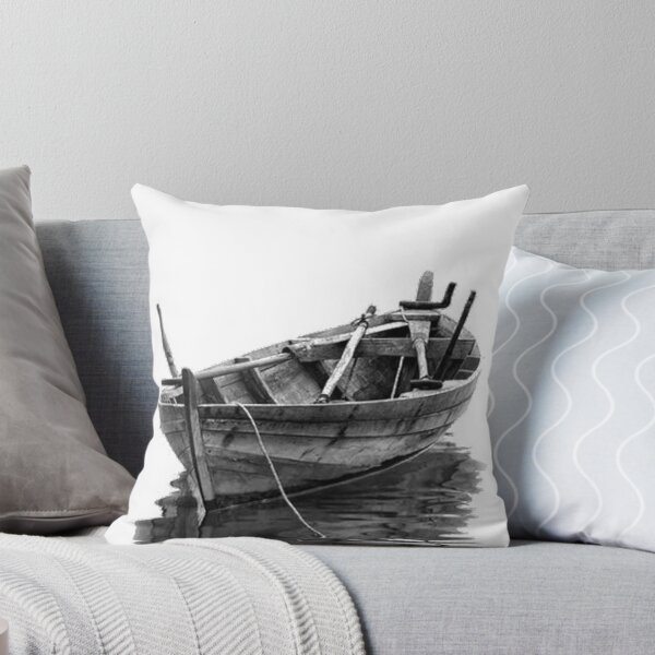 Item preview, Black White Row Boat Lake designed and sold by ChristinasMess.
