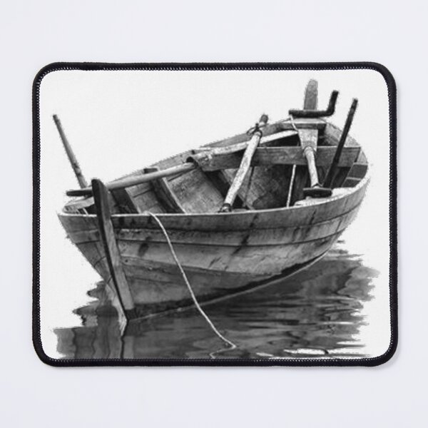 Item preview, Black White Row Boat Lake designed and sold by ChristinasMess.