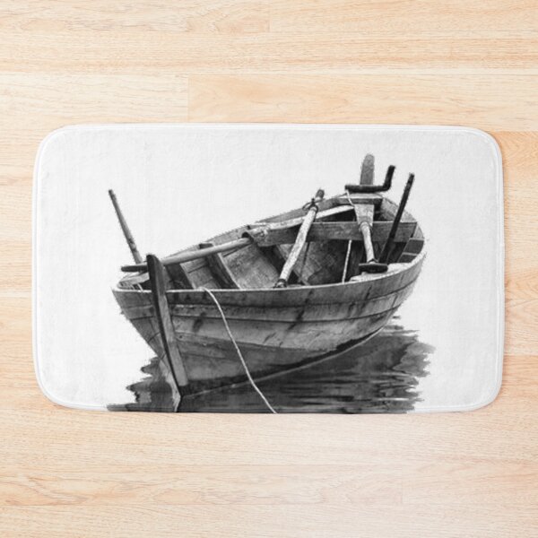Item preview, Black White Row Boat Lake designed and sold by ChristinasMess.
