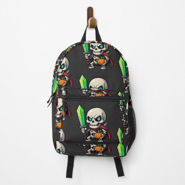 Item preview, Chibi Skeleton Warrior with Pumpkin – Kawaii Halloween Design designed and sold by Ahau Designs.
