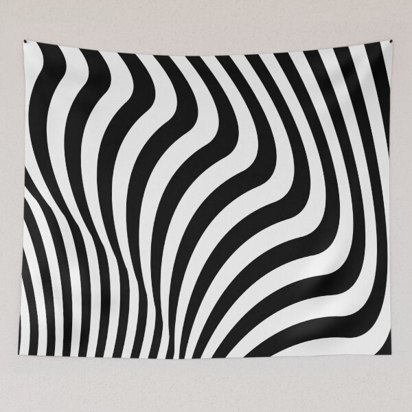 Item preview, Zebra Wavy Stripes Black And White designed and sold by TheCatmeow2000.