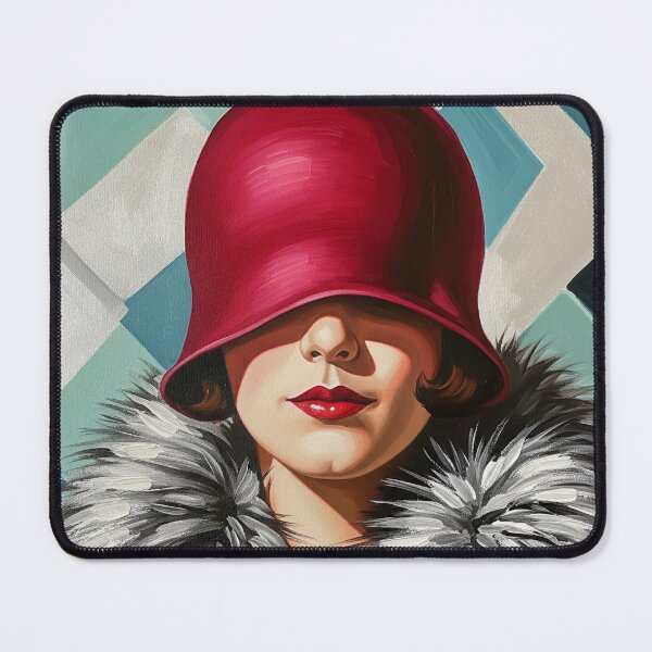 Item preview, The Crimson Cloche - Original Art Deco Artwork designed and sold by elektronen.