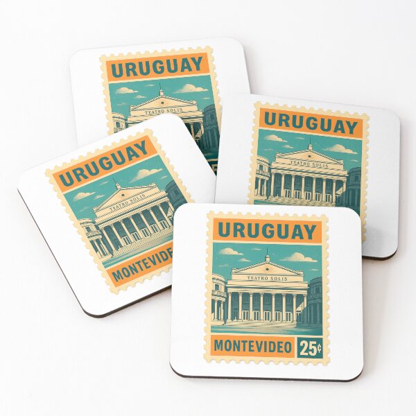 Item preview, Teatro Solís Montevideo Vintage Postage Stamp Illustration designed and sold by CleanQuotes.