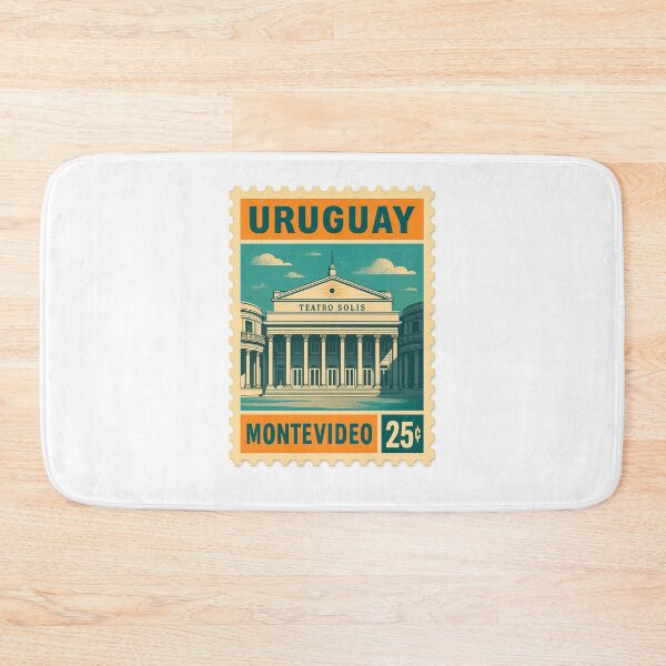 Item preview, Teatro Solís Montevideo Vintage Postage Stamp Illustration designed and sold by CleanQuotes.