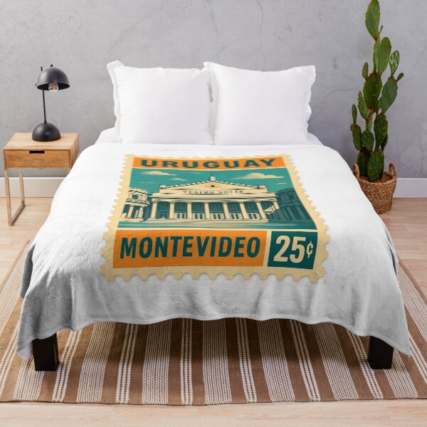 Item preview, Teatro Solís Montevideo Vintage Postage Stamp Illustration designed and sold by CleanQuotes.