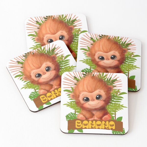 Item preview, Cute Baby Monkey - Banana Jungle Design designed and sold by LulitasDreams.