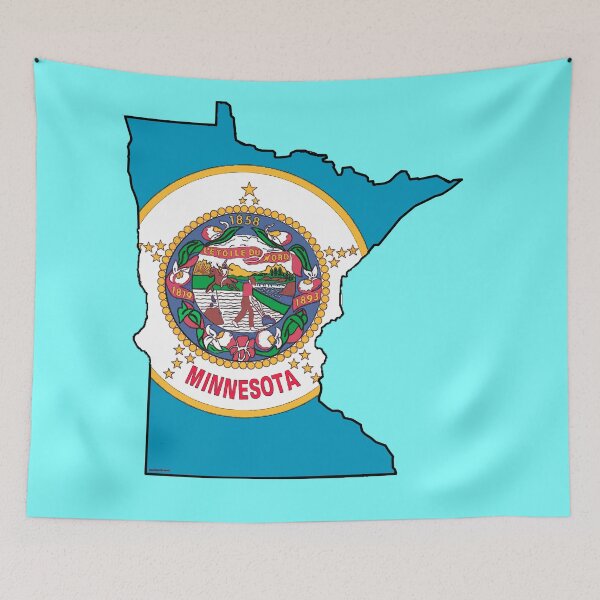 Item preview, Minnesota Map with Minnesota State Flag designed and sold by Havocgirl.