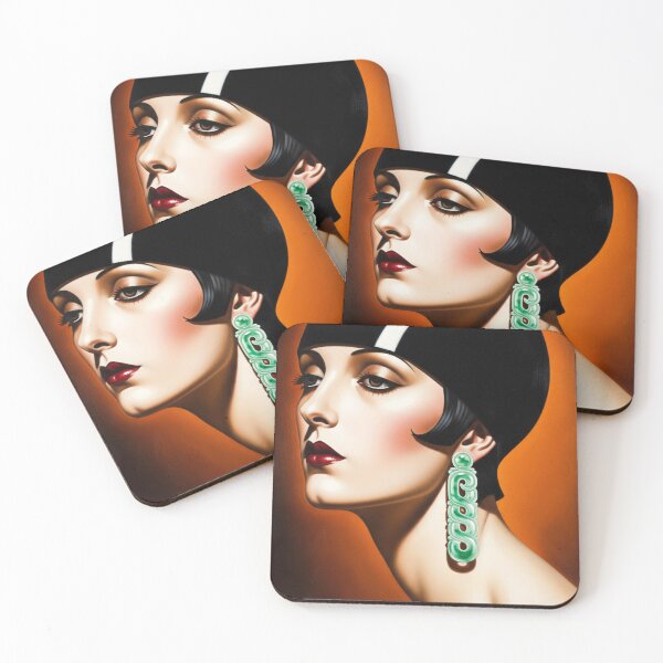 Item preview, The Jade Earring - Original Art Deco Artwork designed and sold by elektronen.