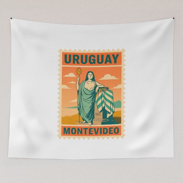 Item preview, Uruguay Patria Allegory Vintage Postage Stamp Illustration designed and sold by CleanQuotes.