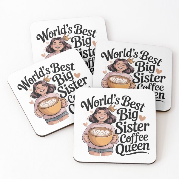 Artikelvorschau, Das beste Kaffeekönigin-Geschenk der Welt für die große Schwester, süßer Kaffeeliebhaber Sticker entworfen und verkauft von podlook.