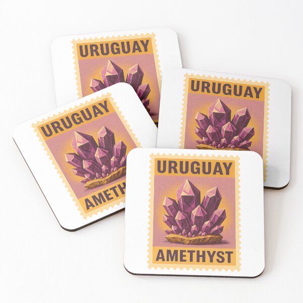 Item preview, Uruguay Amethyst Vintage Postage Stamp Design designed and sold by CleanQuotes.