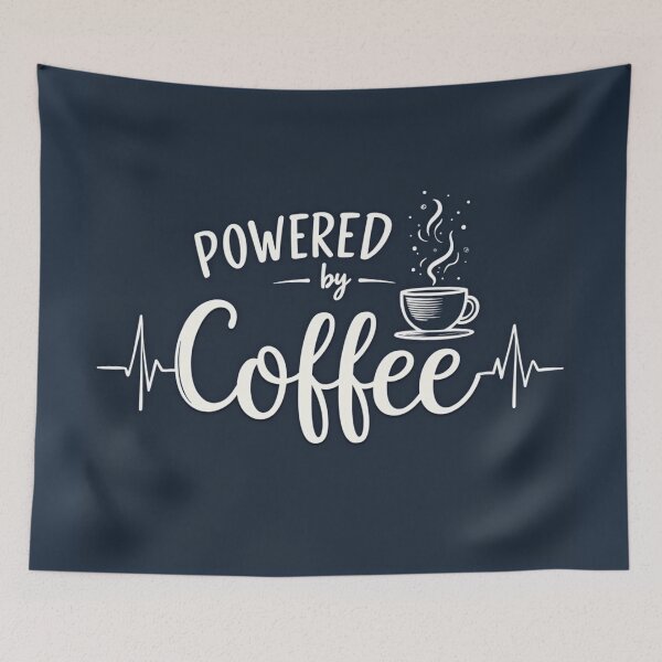 Item preview, Powered By Coffee - Funny Caffeine Lover Heartbeat Design designed and sold by rustyroofco.