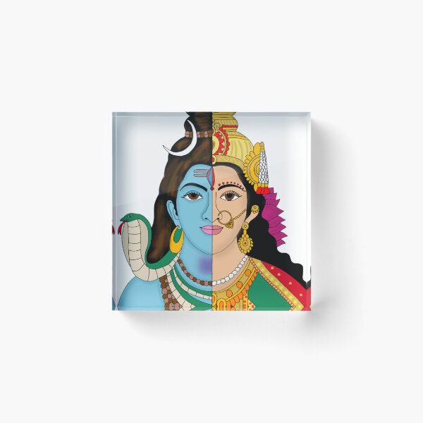 Item preview, Lord Ardhanarishwara Artwork | Shiva Parvati Divine Form | Hindu Spiritual Wall Art designed and sold by Harshit_Digital_Arts.