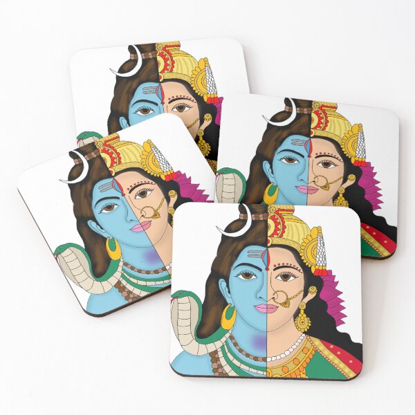 Item preview, Lord Ardhanarishwara Artwork | Shiva Parvati Divine Form | Hindu Spiritual Wall Art designed and sold by Harshit_Digital_Arts.