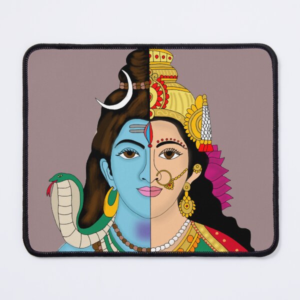 Item preview, Lord Ardhanarishwara Artwork | Shiva Parvati Divine Form | Hindu Spiritual Wall Art designed and sold by Harshit_Digital_Arts.