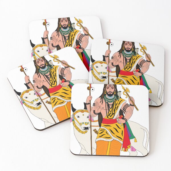 Artikelvorschau, Shiva und Nandi Kunstwerk | Lord Shiva mit heiligem Stier | Spirituelle Hindu-Wandkunst entworfen und verkauft von Harshit_Digital_Arts.