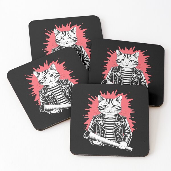 Item preview, Cute Punk CAT for Cats Lovers - Music & Cat's RETRO 70s 80s designed and sold by itsnothatweird.