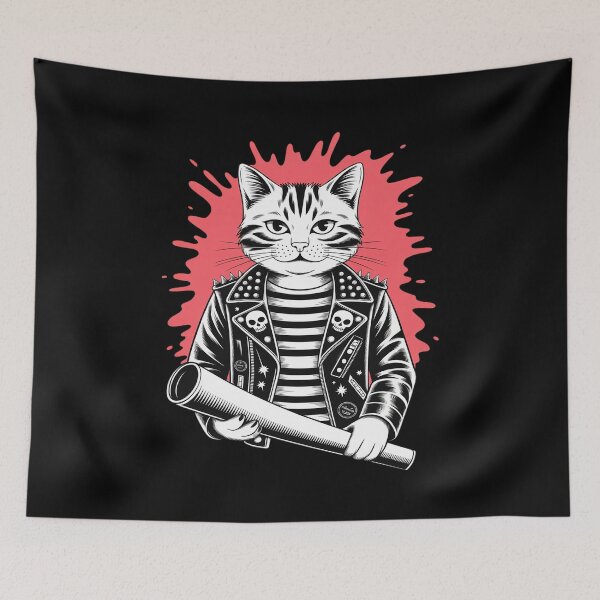 Item preview, Cute Punk CAT for Cats Lovers - Music & Cat's RETRO 70s 80s designed and sold by itsnothatweird.