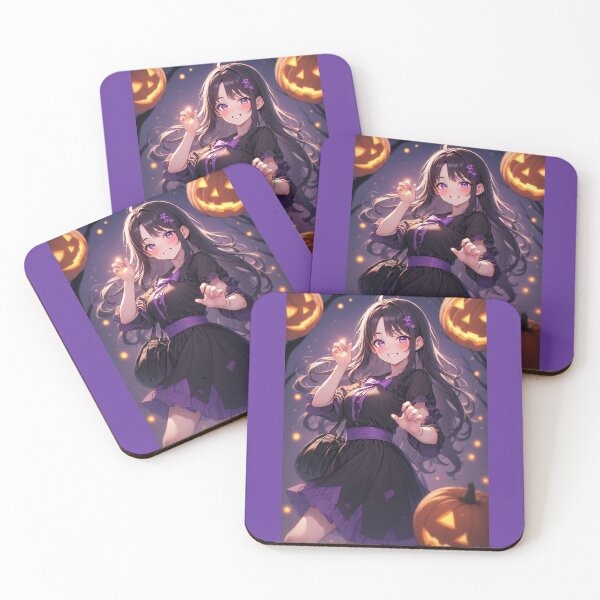 Item preview, Halloween anime girl with pumpkins designed and sold by ArtsJulian.