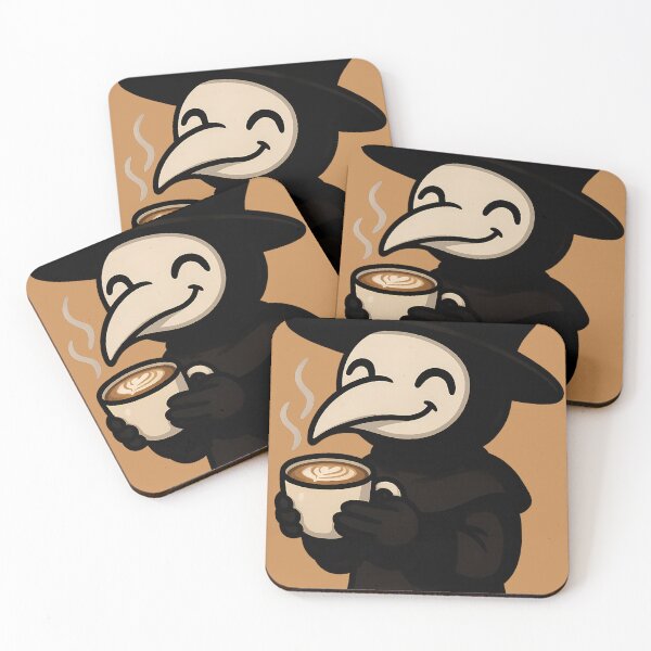 Item preview, Cozy Plague Doctor with Cappuccino – Spooky Cute Coffee designed and sold by designsbyhw.
