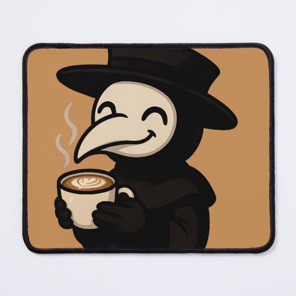 Item preview, Cozy Plague Doctor with Cappuccino – Spooky Cute Coffee designed and sold by designsbyhw.